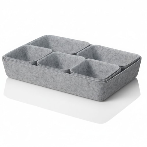 Organizer do szuflady filcowy SMART, 7 pudełek