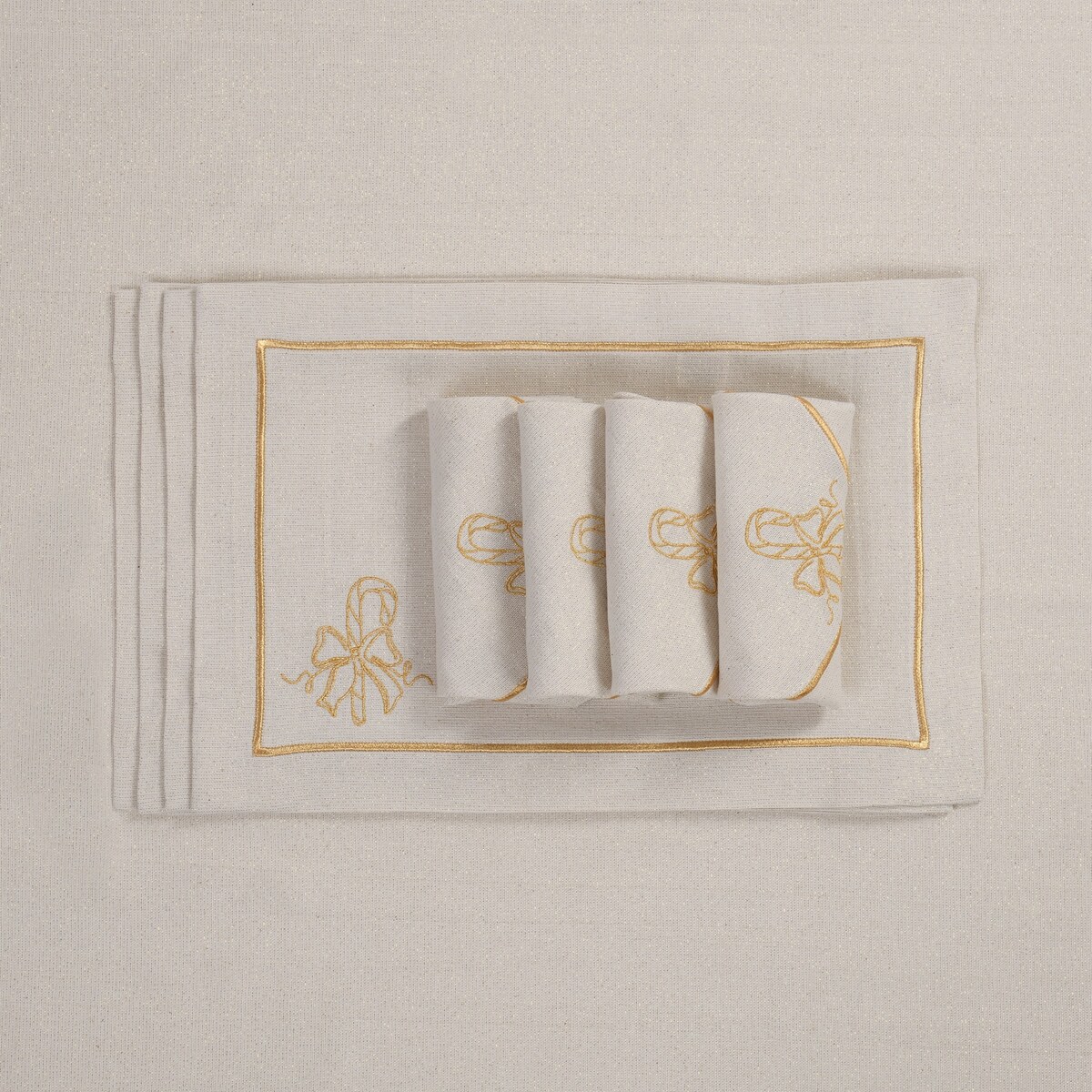 Podkładki Candy Cane Jouful Christmas Goldenline – komplet 6 szt.