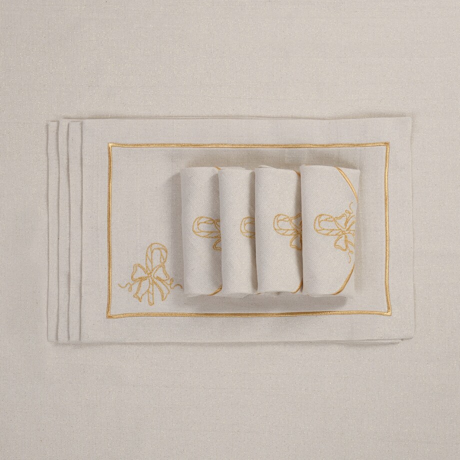 Podkładki Candy Cane Jouful Christmas Goldenline – komplet 6 szt.