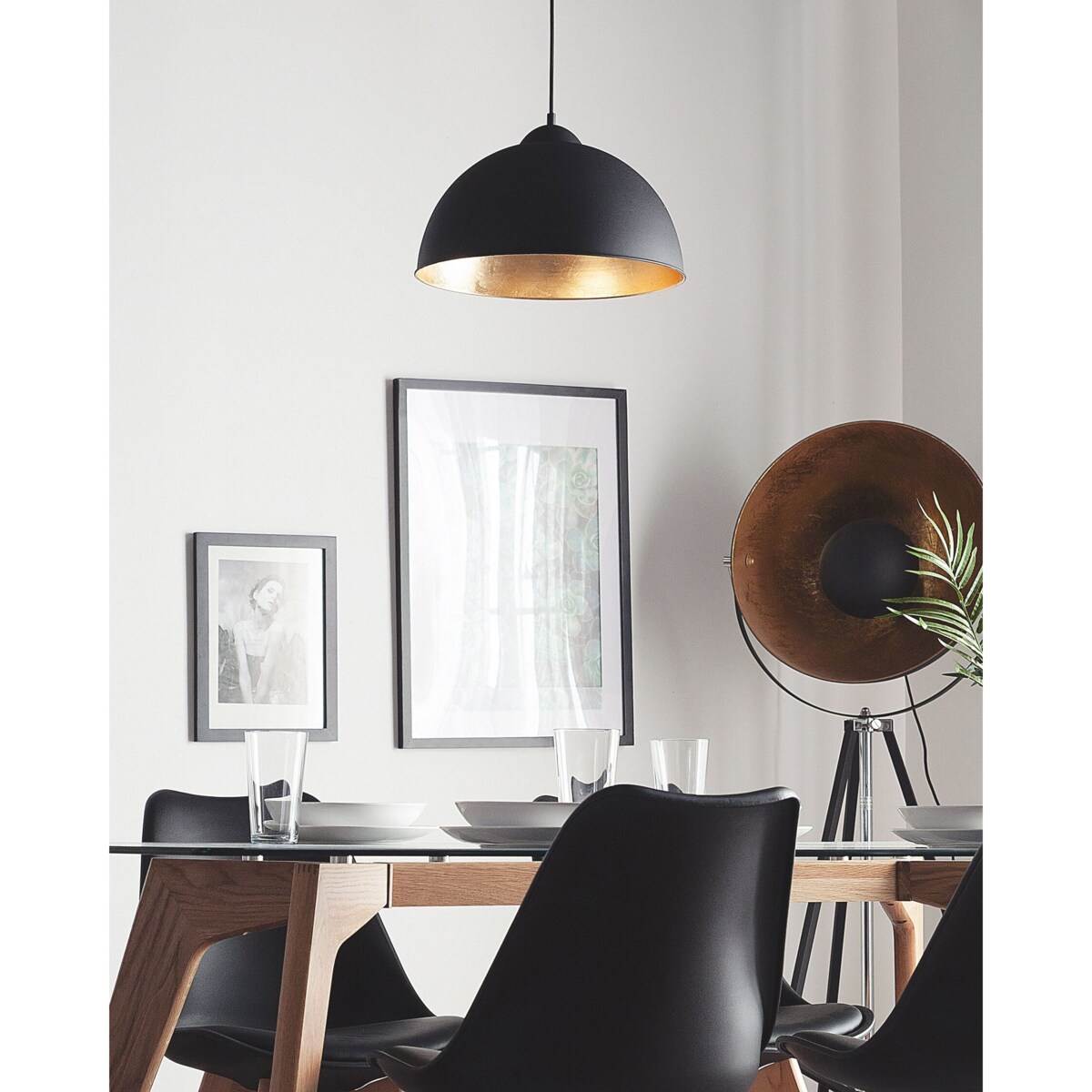 Lampa wisząca metalowa czarna CETINA