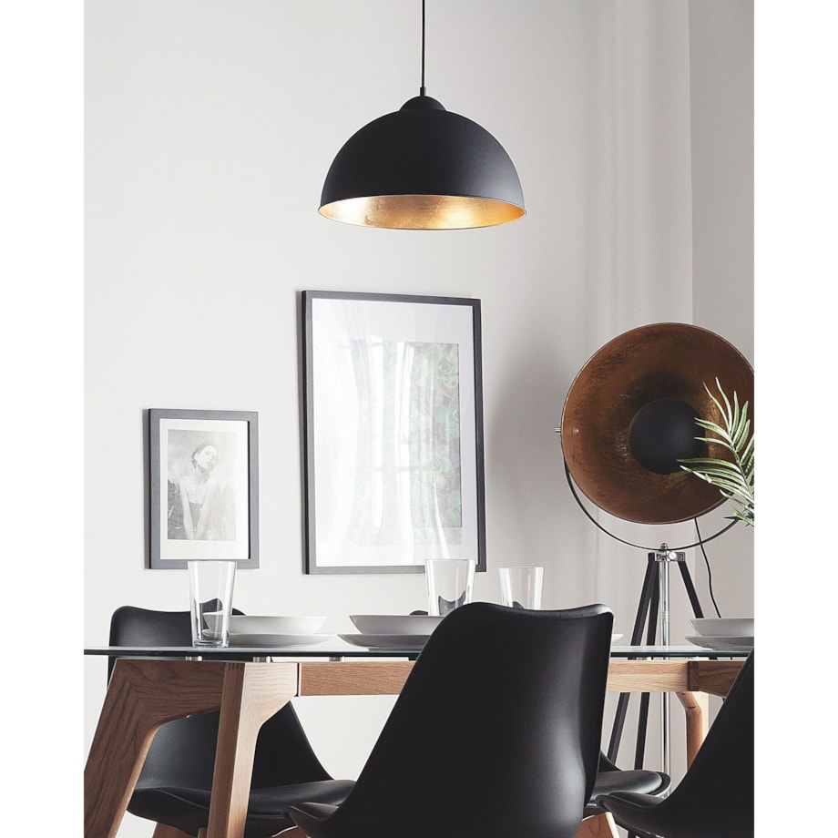 Lampa wisząca metalowa czarna CETINA