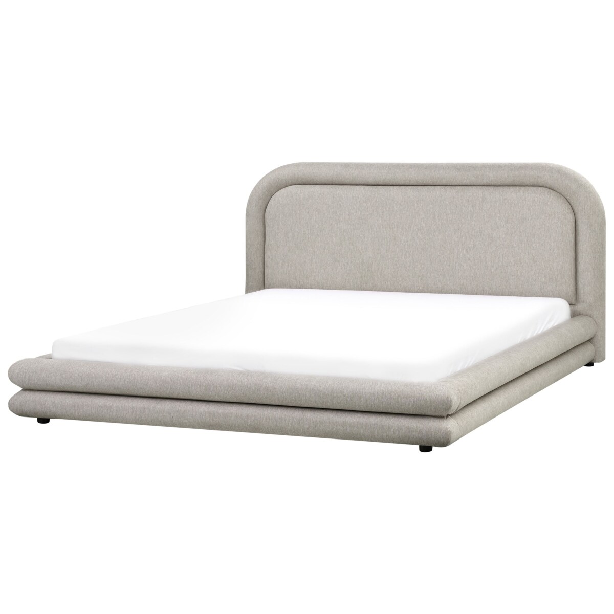 Łóżko Len syntetyczny LAVARDENS 180 x 200 cm Beżowoszary