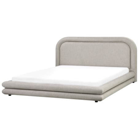 Łóżko Len syntetyczny LAVARDENS 180 x 200 cm Beżowoszary