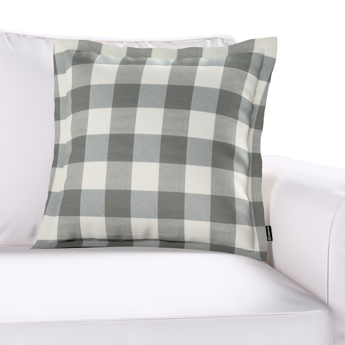 Poszewka Mona na poduszkę 45x45 szaro-biała krata (5,5x5,5cm)