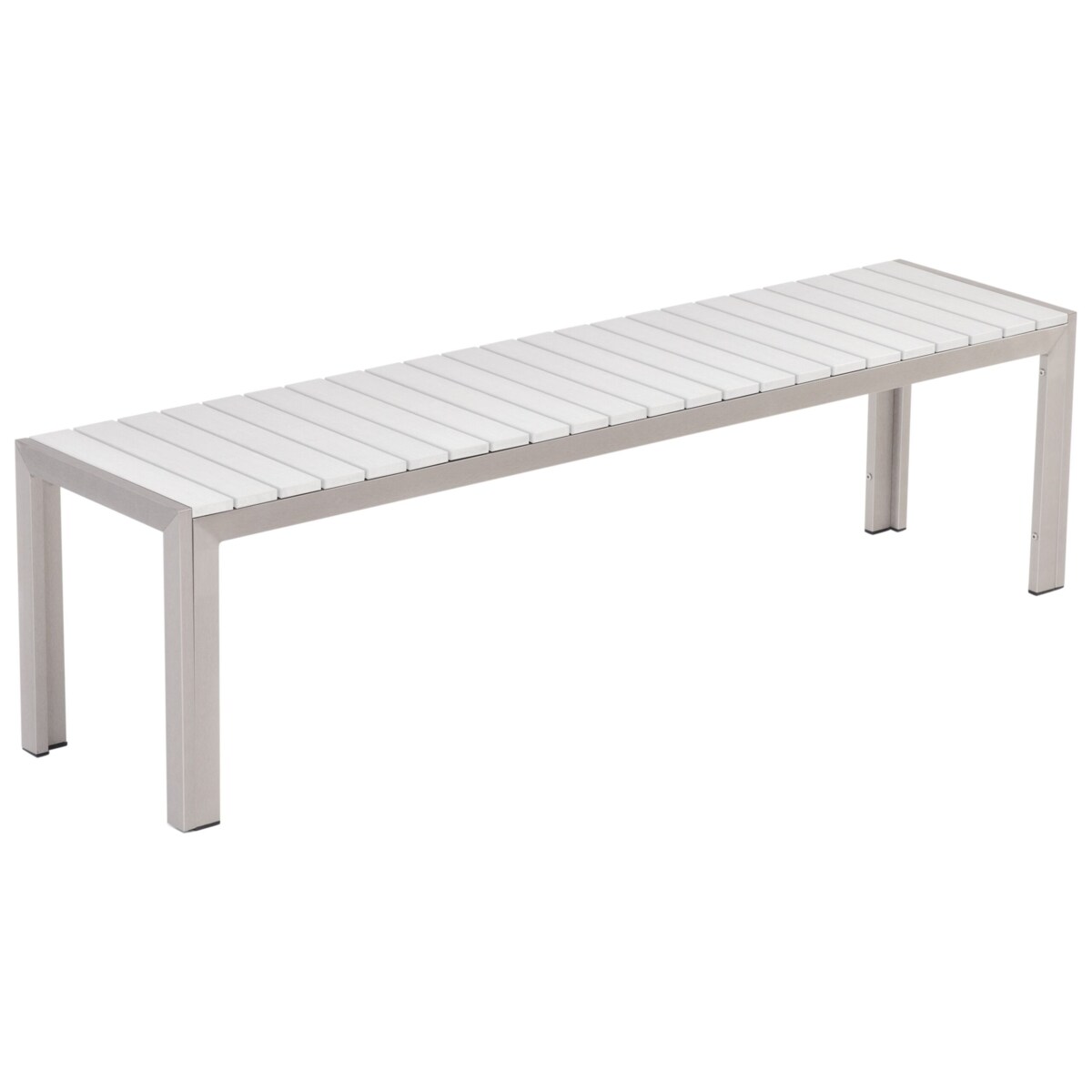 Zestaw ogrodowy stół i 2 ławki biały NARDO