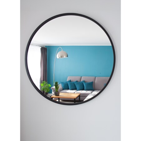 Lustro okrągłe - czarne - 70 cm