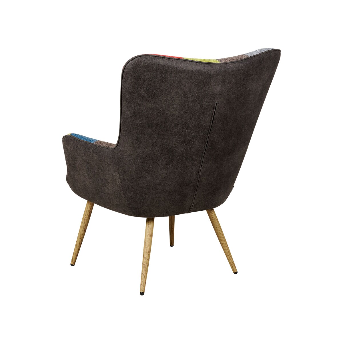 Fotel z podnóżkiem patchwork wielokolorowy VEJLE