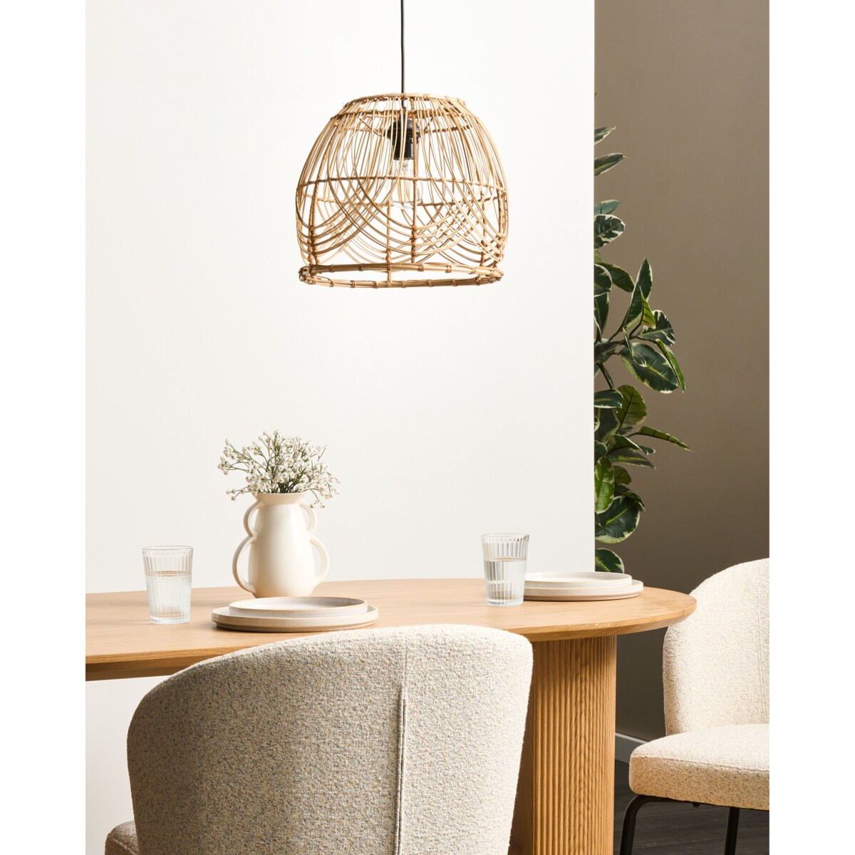 Lampa wisząca POSTRERO Rattan Naturalny