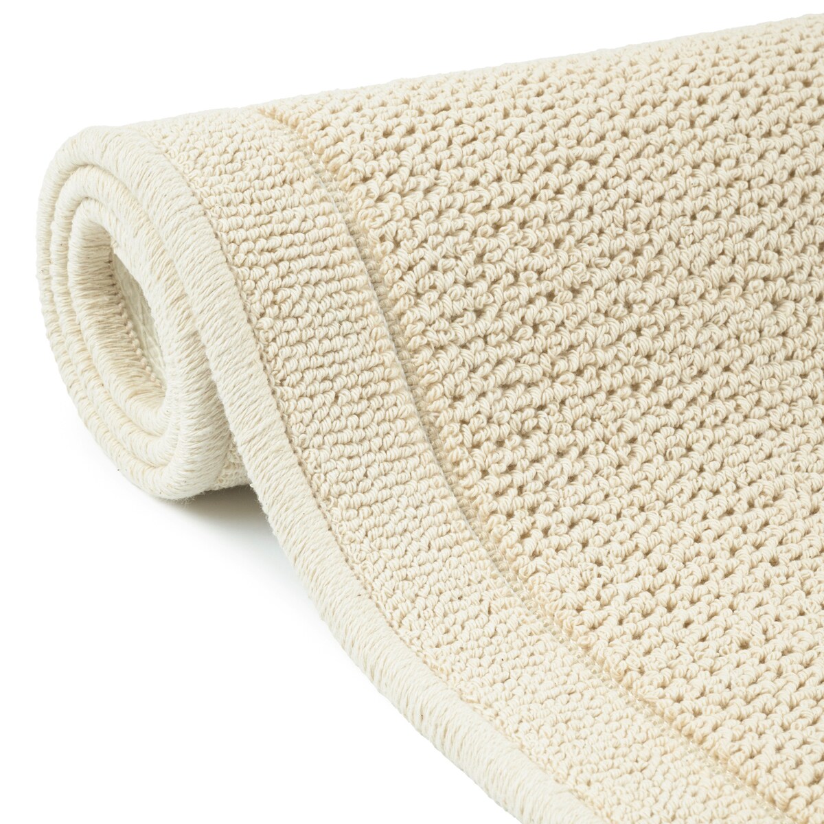 Dywanik łazienkowy Lino 73x135 cm bawełniany ramka beżowy