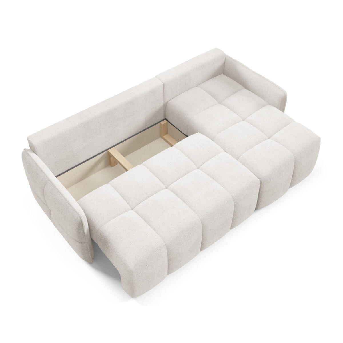 Narożnik MONO z funkcją spania i ozdobnymi poduszkami prawy, ceglasty