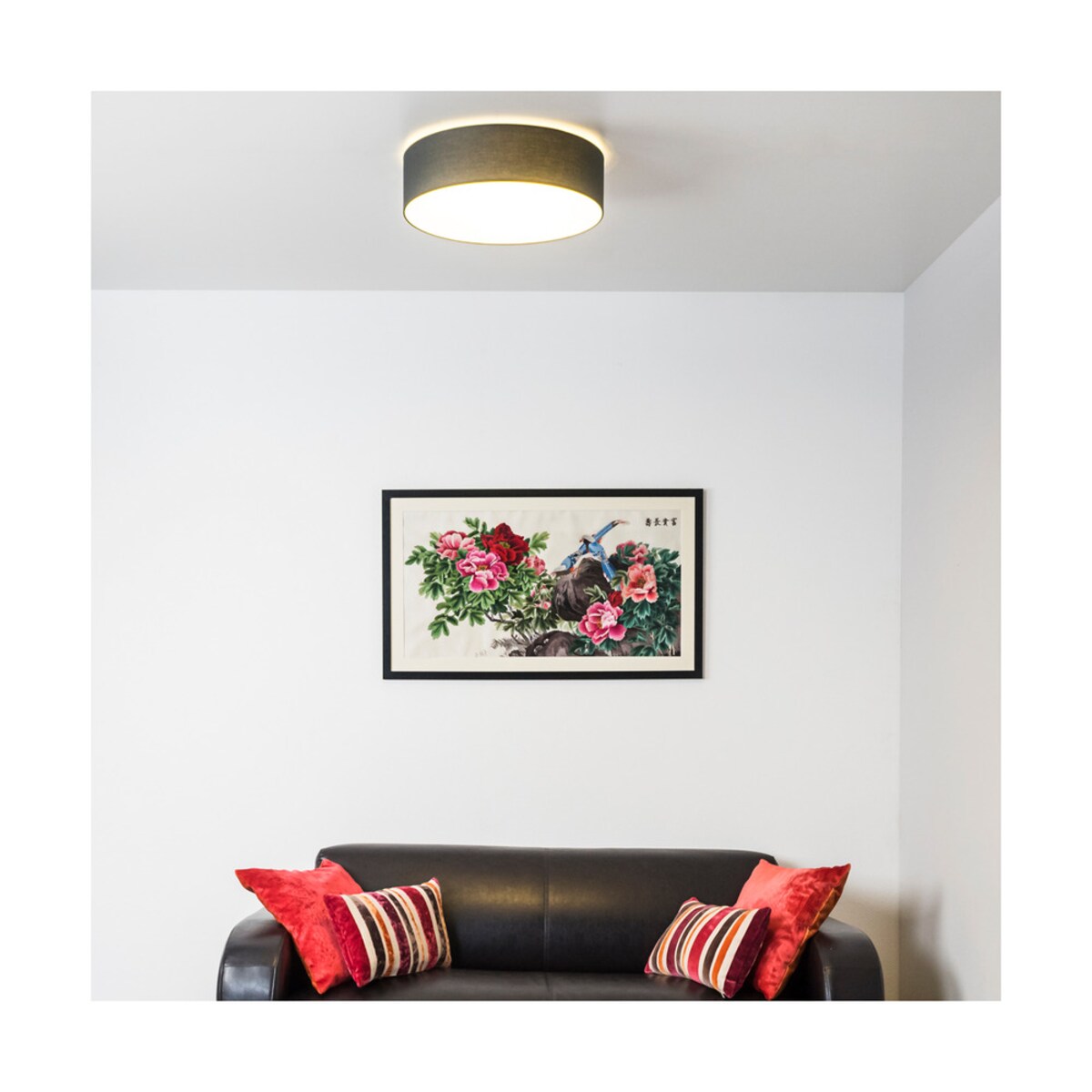 Lampa Sufitowa BRITOP Lighting 1xLED 13W Elegancka Antracytowa Tkanina w Industrialnym Stylu Polski Producent 1 szt.