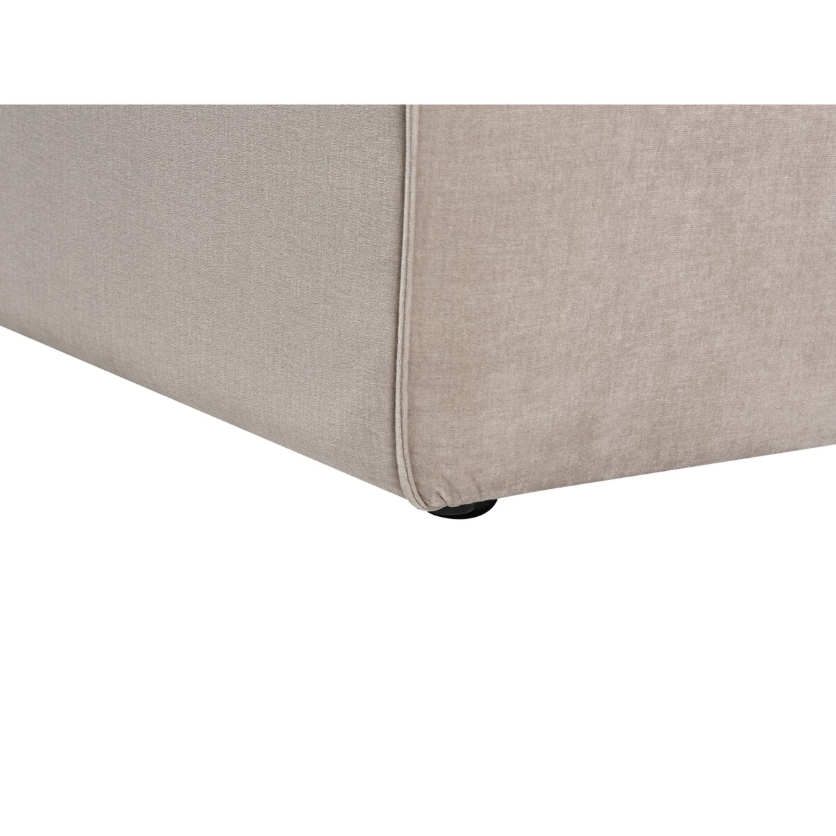 Narożnik welurowy 3-osobowy prawostronny beżowoszary VERNON