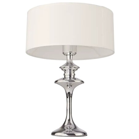 Klasyczna LAMPA stołowa ABU DHABI T01413WH Cosmolight abażurowa LAMPKA biurkowa stojąca do przedpokoju biała