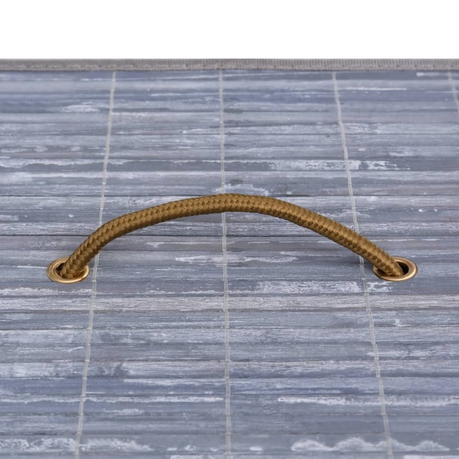 vidaXL Bambusowy kosz na pranie z pojedynczą przegrodą, szary, 83 L