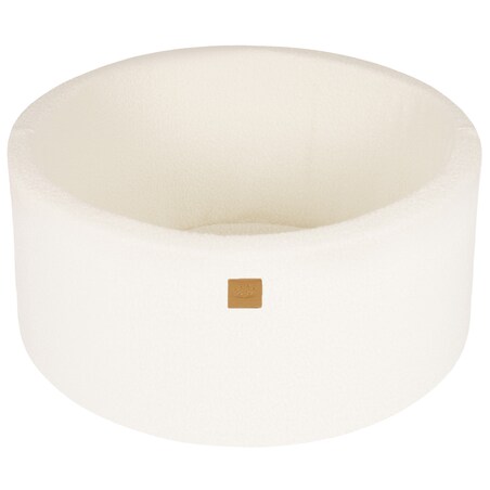 MeowBaby® Boucle Biały Okrągły Suchy Basen 90x40cm dla Dziecka bez piłek