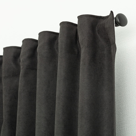 Zasłona BASIC na taśmie marszczącej 140x260cm czarny szenil 1 szt. 140x260 czarny