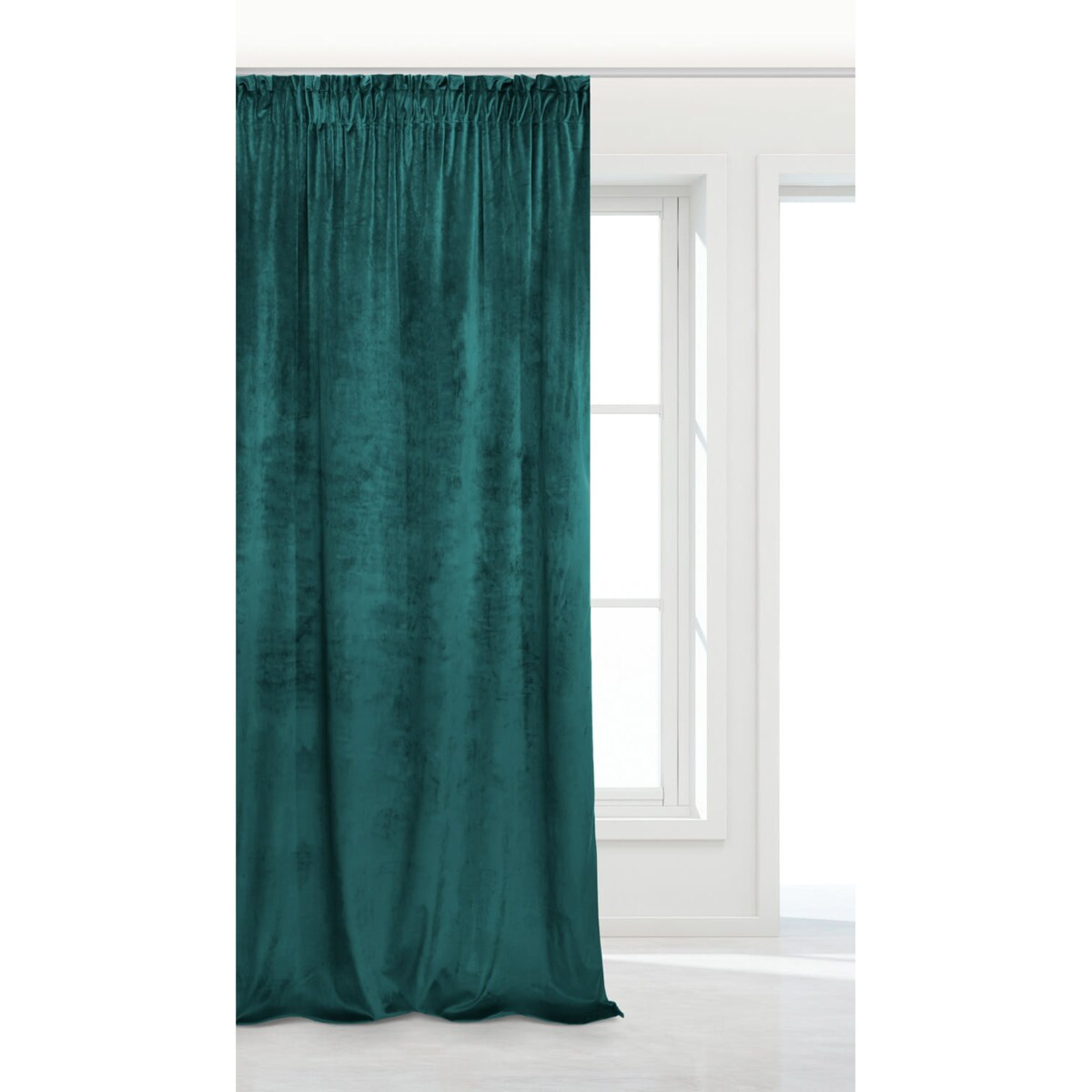 Ciemny Turkus Zasłona Welurowa Velvet Na Taśmie 140x270 Velvet