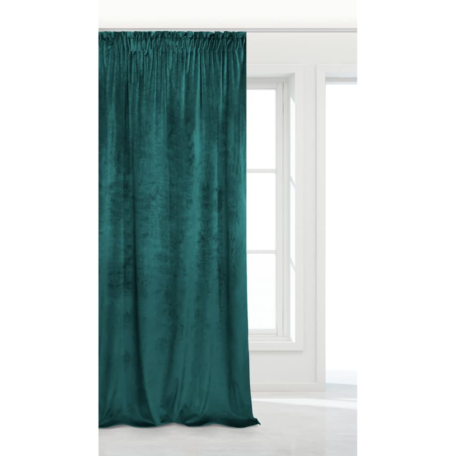 Ciemny Turkus Zasłona Welurowa Velvet Na Taśmie 140x270 Velvet