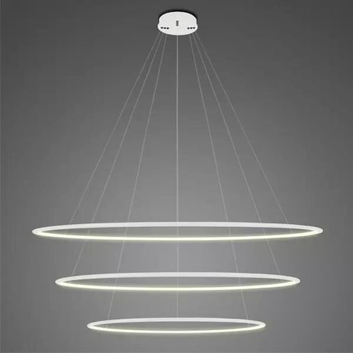 Lampa wisząca Ledowe Okręgi No.3 120cm 3k biała