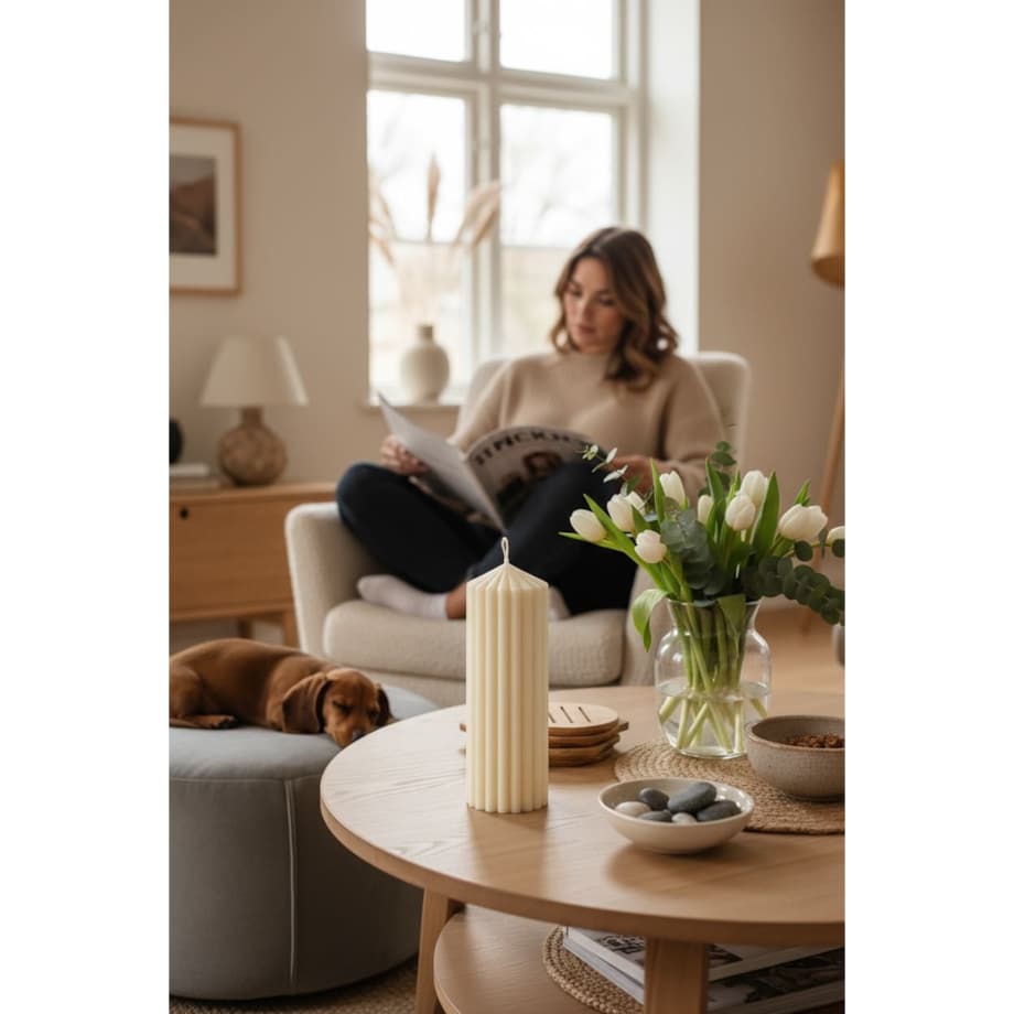 Świeca sojowa Pillar L – elegancka ręcznie robiona dekoracja w nowoczesnym stylu