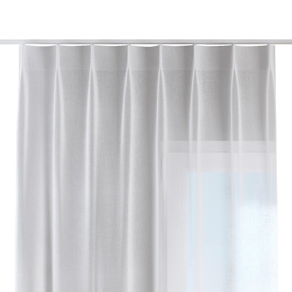 Zasłona na haczykach flex pojedynczych 130x260 prześwitująca biała