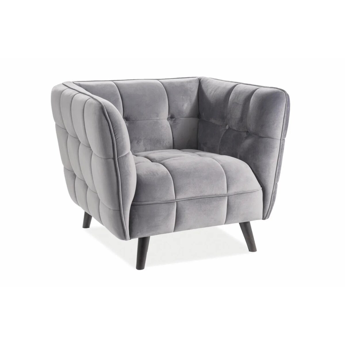 Fotel do salonu CASTELLO VELVET 1 szary