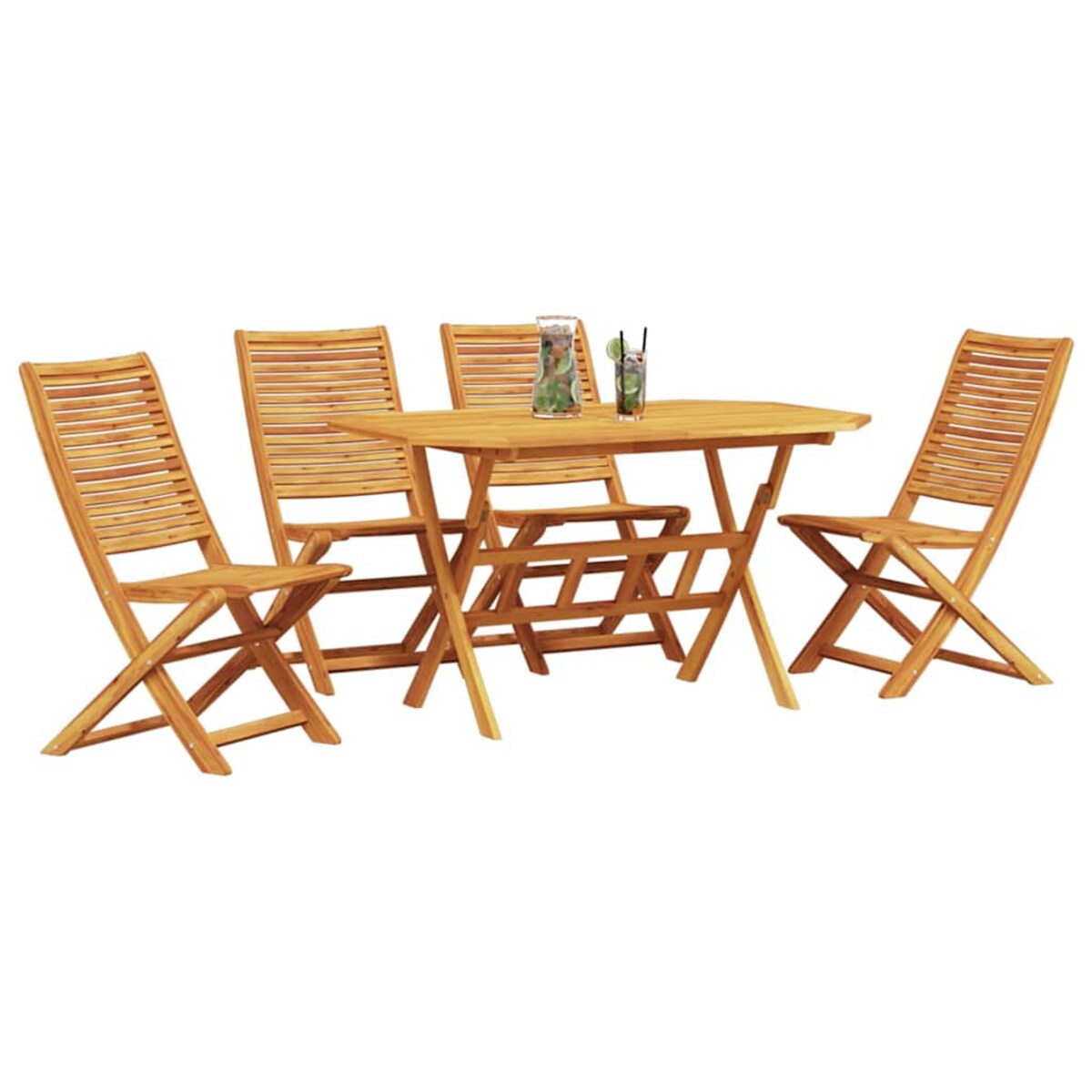 vidaXL Zestaw do jadalni w ogrodzie 5 pcs Brązowy lite drewno akacjowe