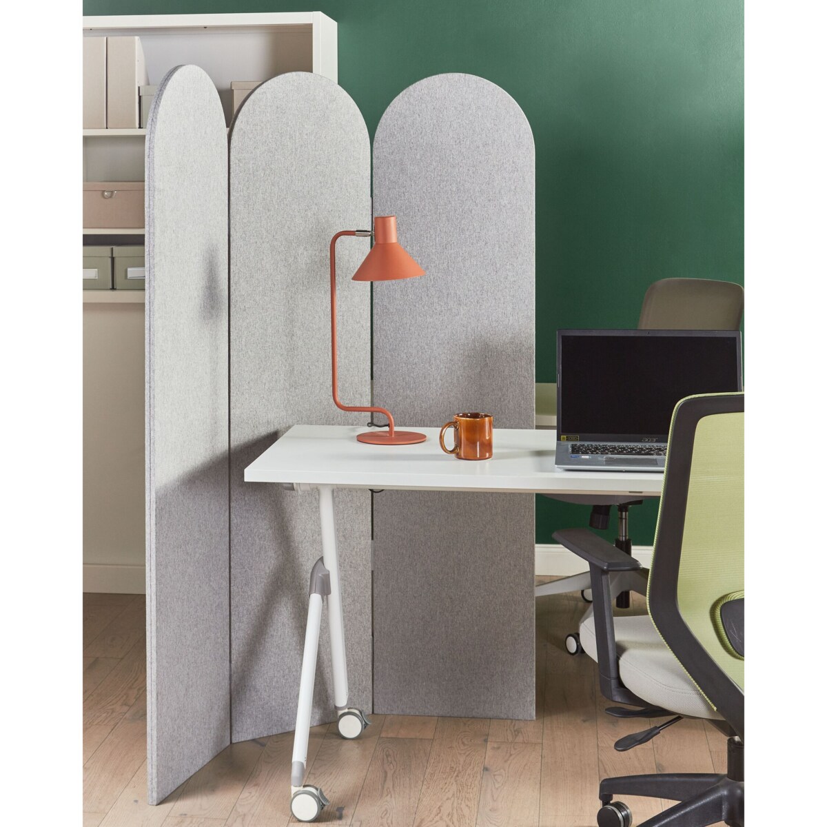 3-panelowa akustyczna ścianka działowa 160 x 120 cm szara SLIMMY