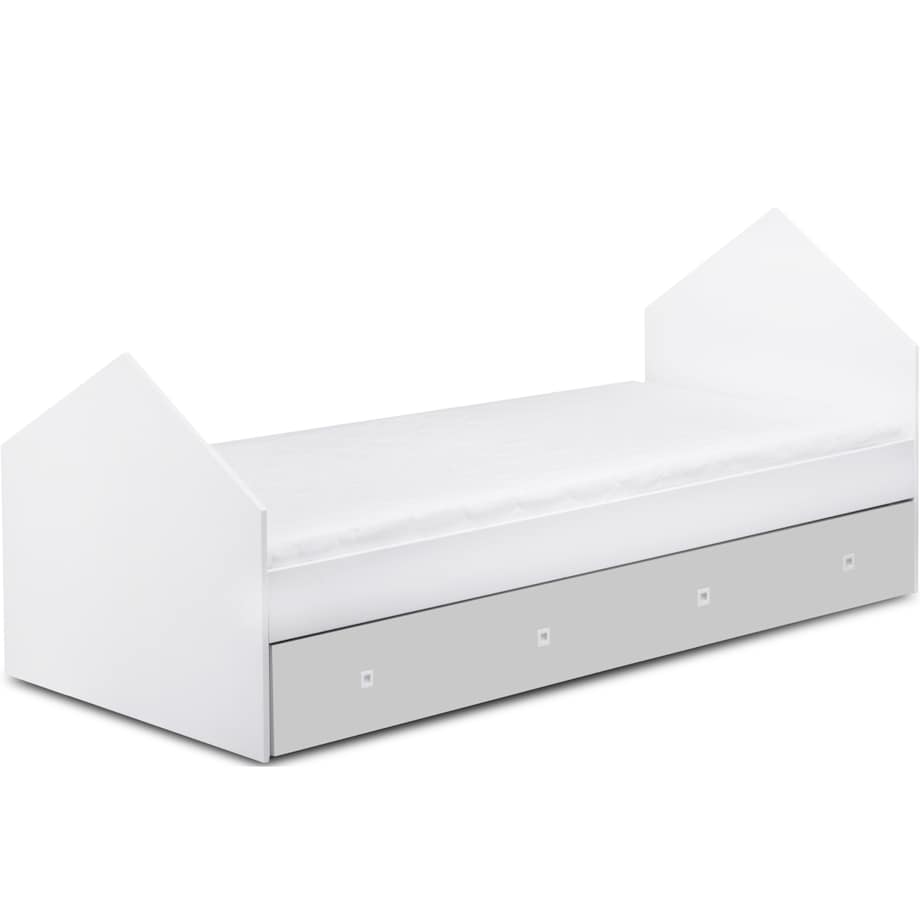 KONSIMO MIRUM Szare łóżko w kształcie domku