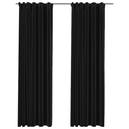 vidaXL Zasłony stylizowane na lniane, 2 szt., antracytowe, 140x245 cm