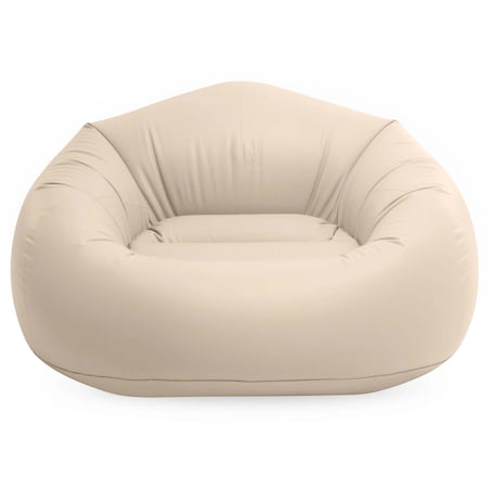 Pufa Fotel Dmuchany Intex 66505 welurowy Jednoosobowy 137x127x74 cm beżowy