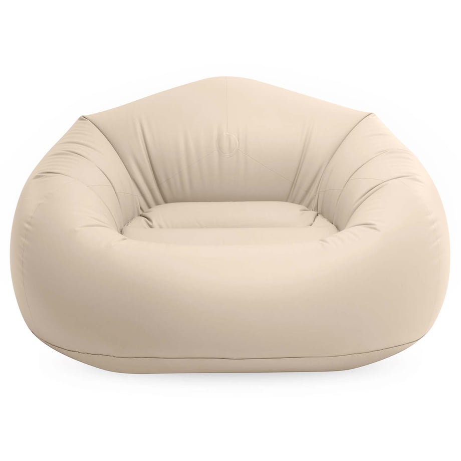 Pufa Fotel Dmuchany Intex 66505 welurowy Jednoosobowy 137x127x74 cm beżowy