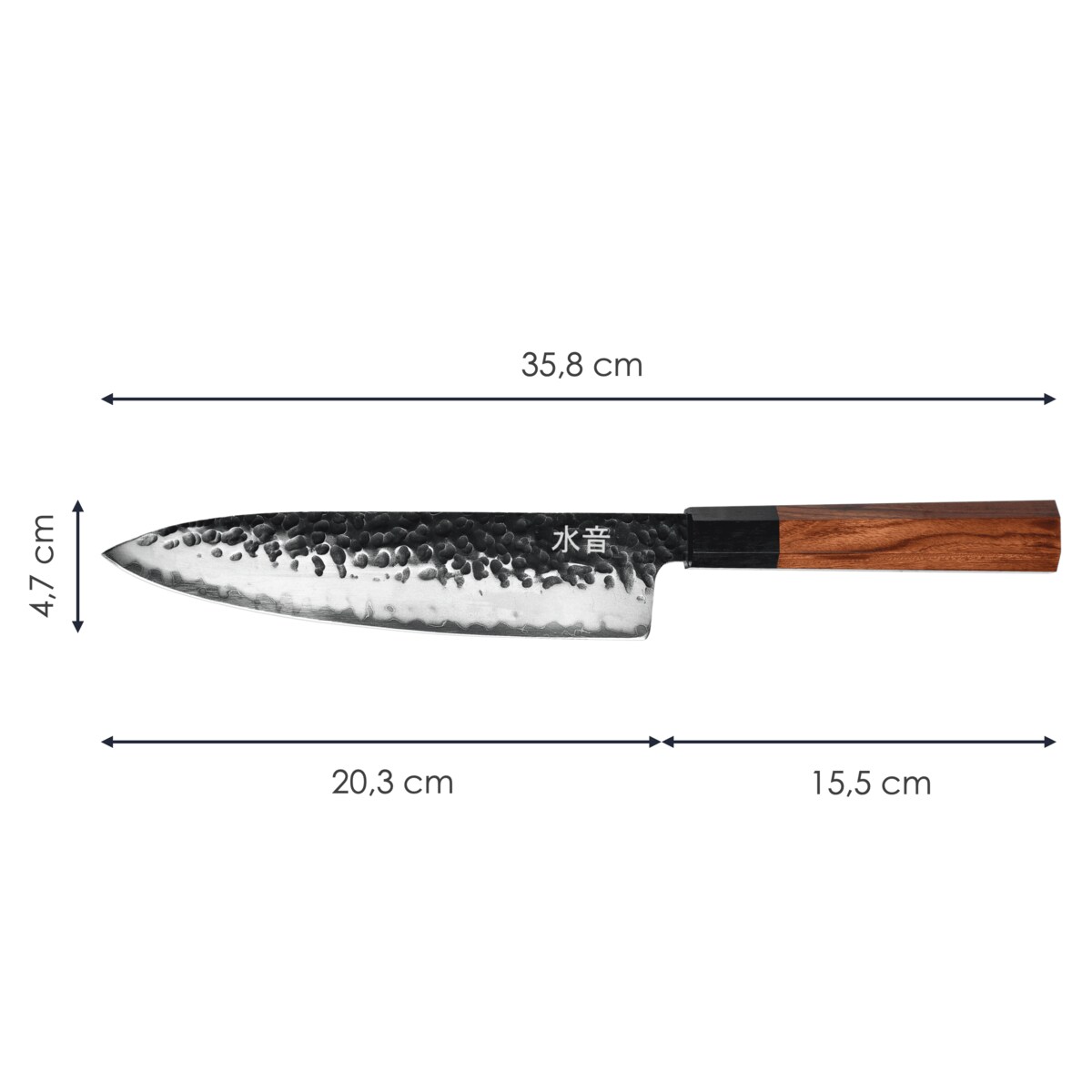 Japoński nóż szefa kuchni Mizuoto w pudełku prezentowym Stal wysokowęglowa AUS-10 Profesjonalny nóż
