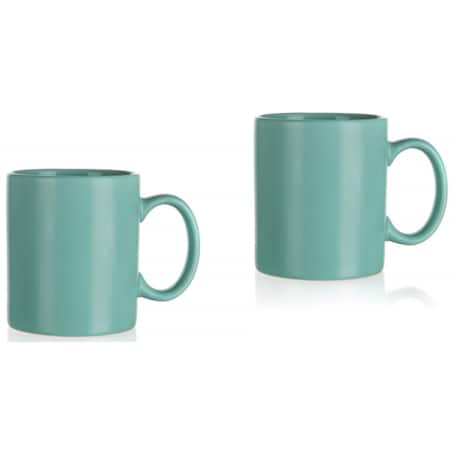 2x KUBEK BEZ NADRUKU miętowy 350 ml matowy na kawę herbatę do pracy domu