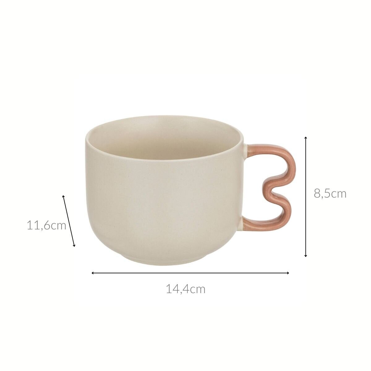 Kubek z dużym uchem WAVY BLISS, 580 ml