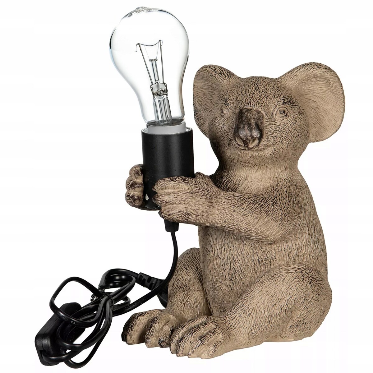LAMPA MIŚ KOALA STOŁOWA BIURKOWA NOCNA E27 szara 22cm boho dekoracyjna