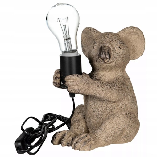 LAMPA MIŚ KOALA STOŁOWA BIURKOWA NOCNA E27 szara 22cm boho dekoracyjna