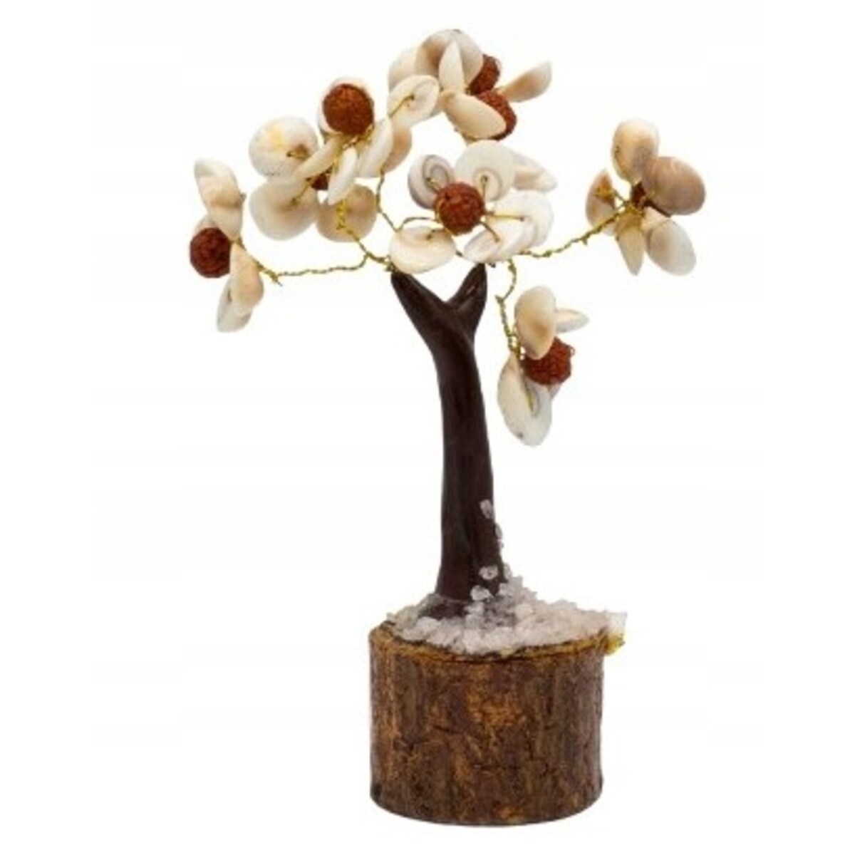 Drzewko SZCZĘŚCIA z Kamieniami Gomati Chakra Ziarnami Rudraksha 45 PREZENT