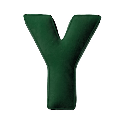 Poduszka literka Y, butelkowa zieleń, 35x40cm, Posh Velvet
