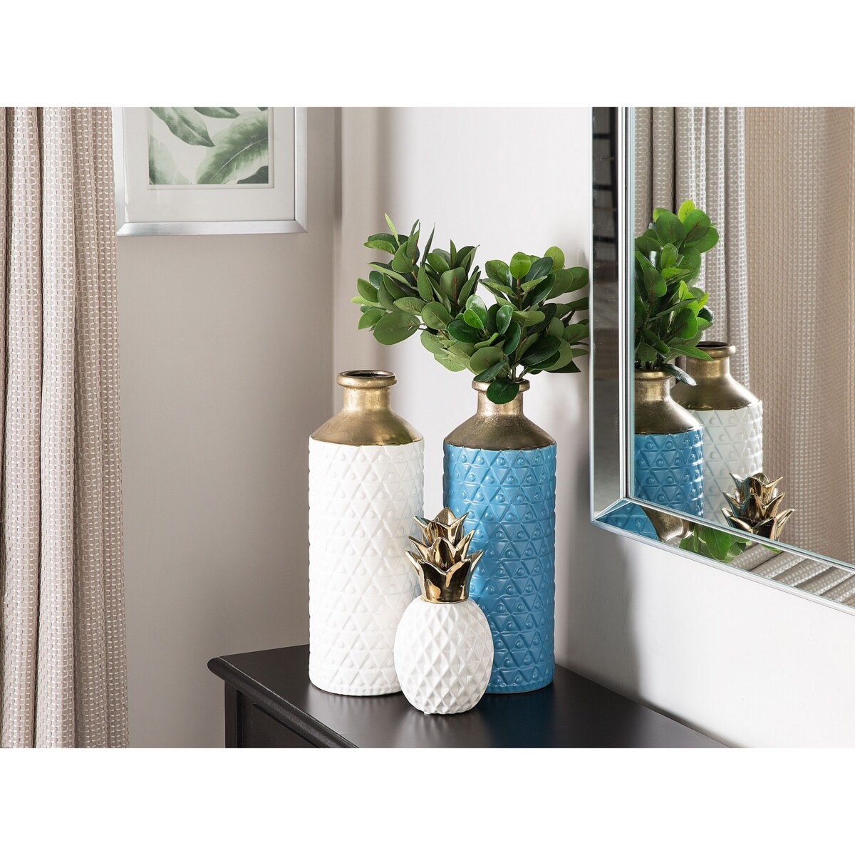 Figurka ananas biała TYANA