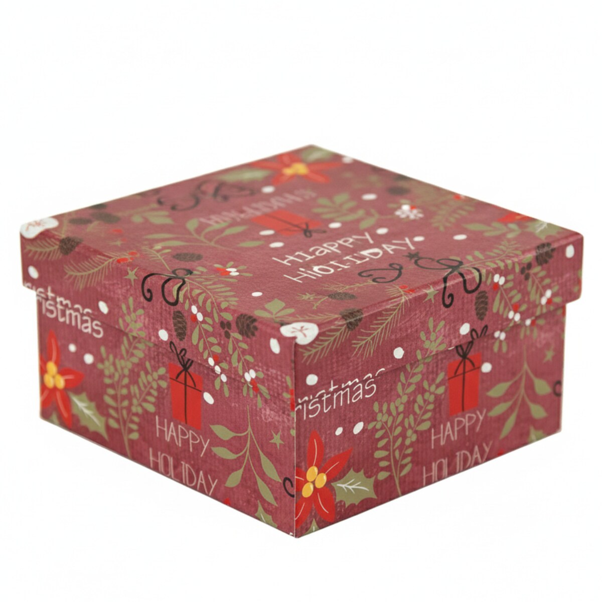 Pudełko Na Prezent Świąteczne Na Boże Narodzenie 14.5X14.5X7 Cm
