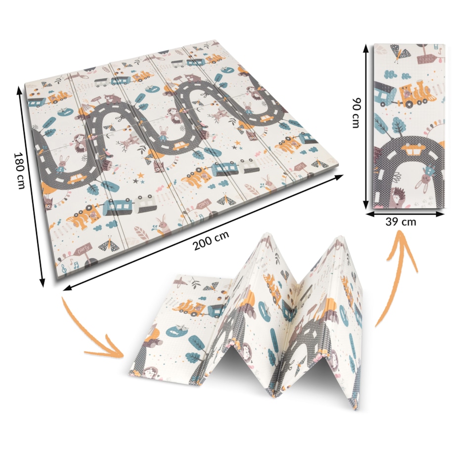 Mata piankowa edukacyjna składana dla dzieci duża 180x200 pianka xpe Nukido