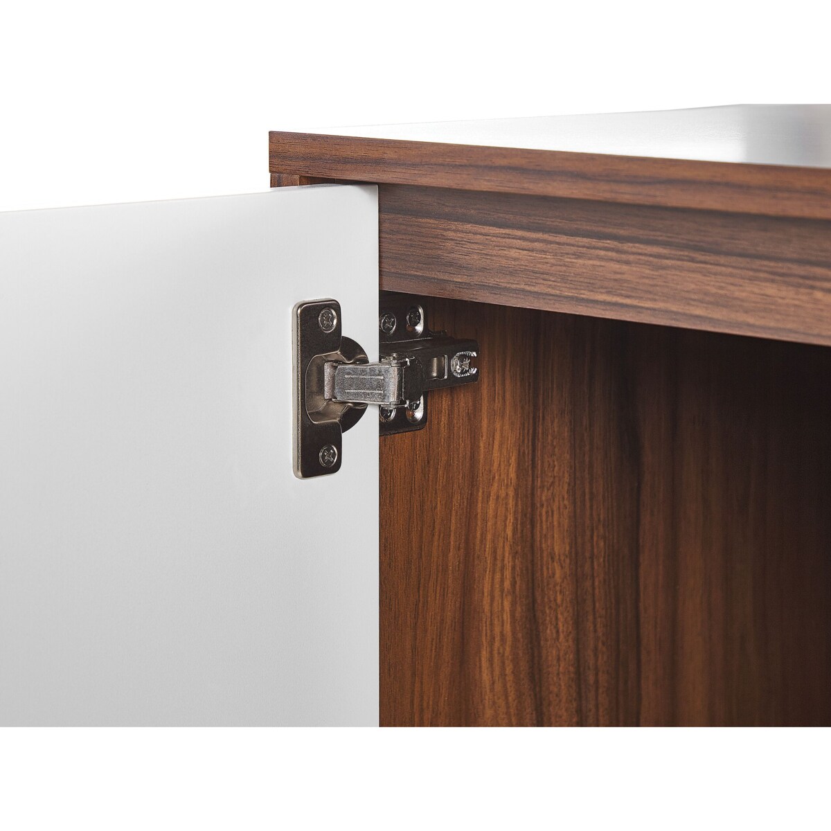 Szafka czterodrzwiowa ciemne drewno z białym NUEVA