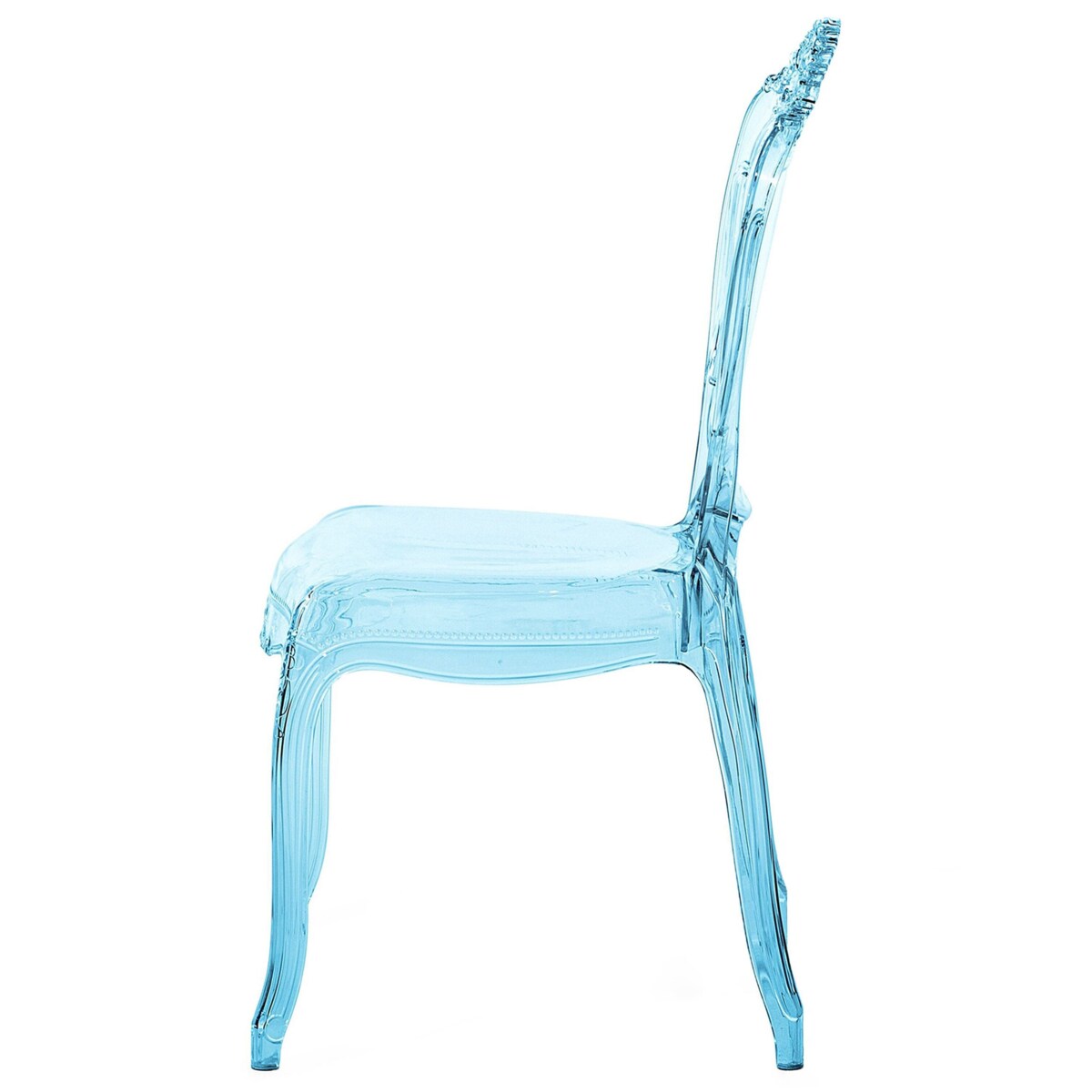 Zestaw 2 krzeseł do jadalni przezroczysty niebieski VERMONT
