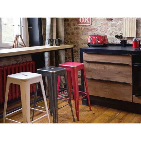 Zestaw 2 stołków barowych metalowych 76 cm czarno-złoty CABRILLO