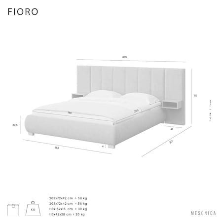 Mesonica Łóżko Fioro, paski brązowe, 140x200