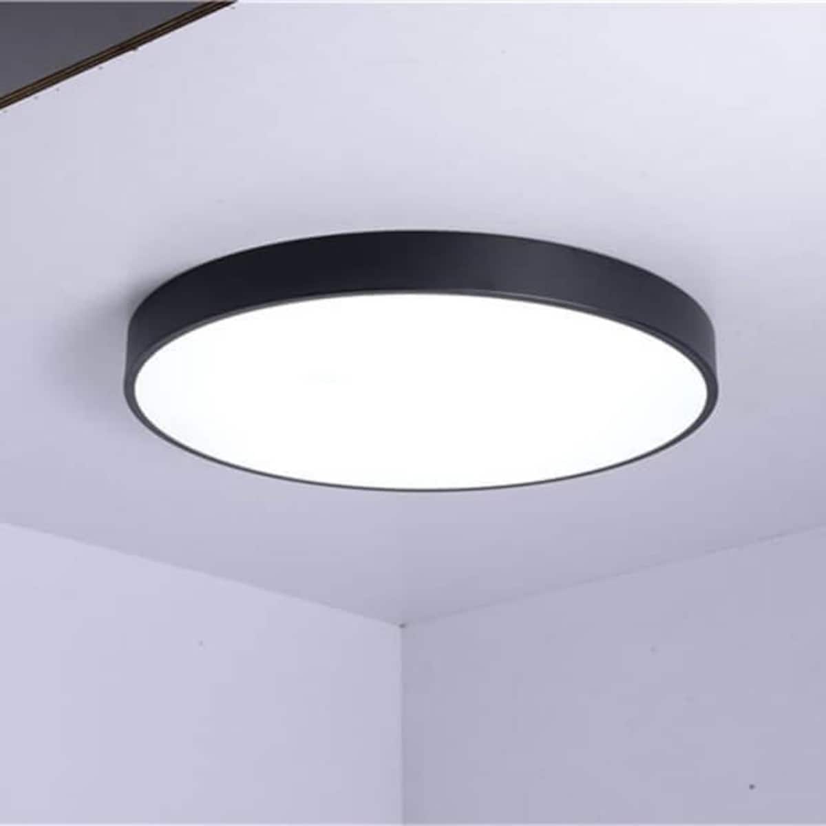 Okrągły plafon Simplicate ABR-PLOU-18-IP-C-NW Abruzzo LED 19W 4000K IP44 czarny biały