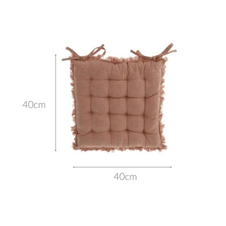 Poduszka na krzesło pikowana SLIM, bawełna, wiązania, 40 x 40 cm