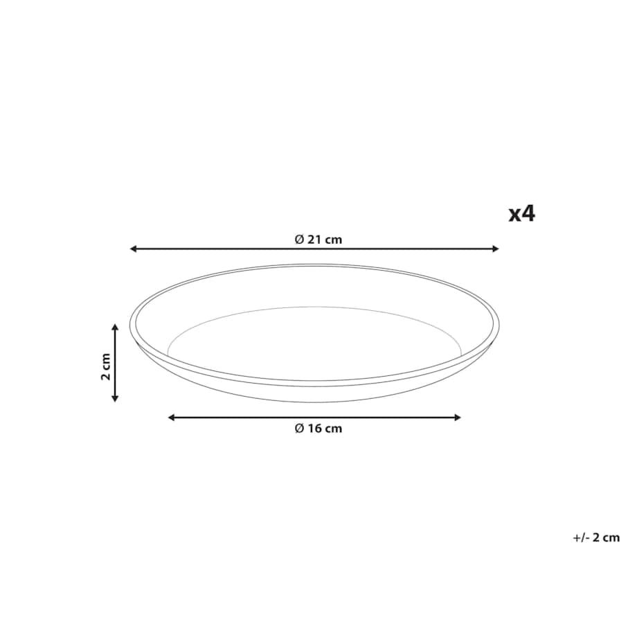 Zestaw 4 małych talerzy SESAME Kamionka Jasnoszary