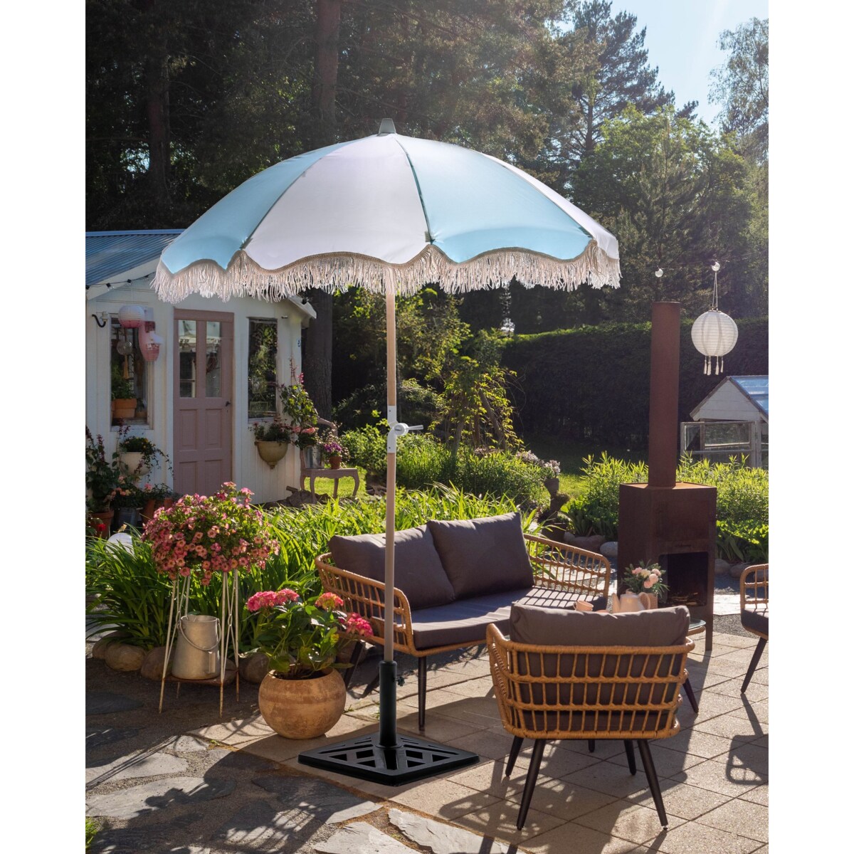 Parasol ogrodowy 155 cm MONDELLO Błękitny
